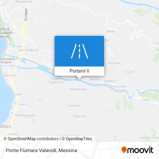 Mappa Ponte Fiumara Valanidi