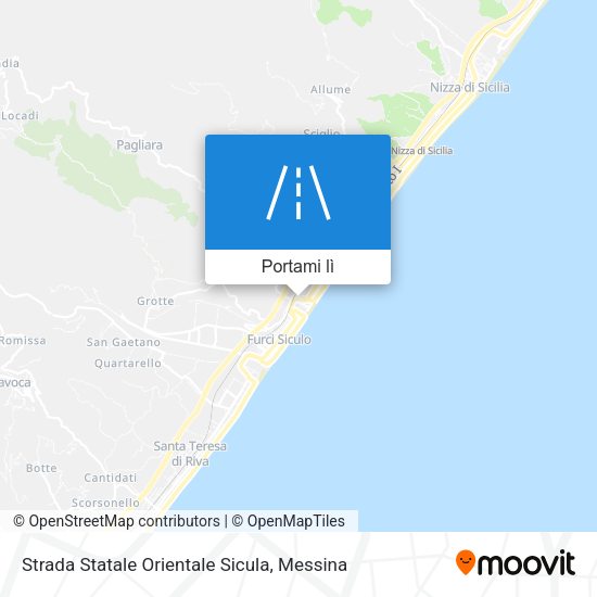 Mappa Strada Statale Orientale Sicula