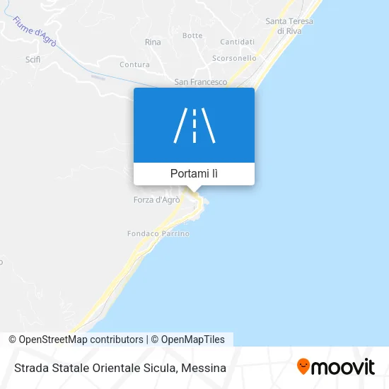 Mappa Strada Statale Orientale Sicula