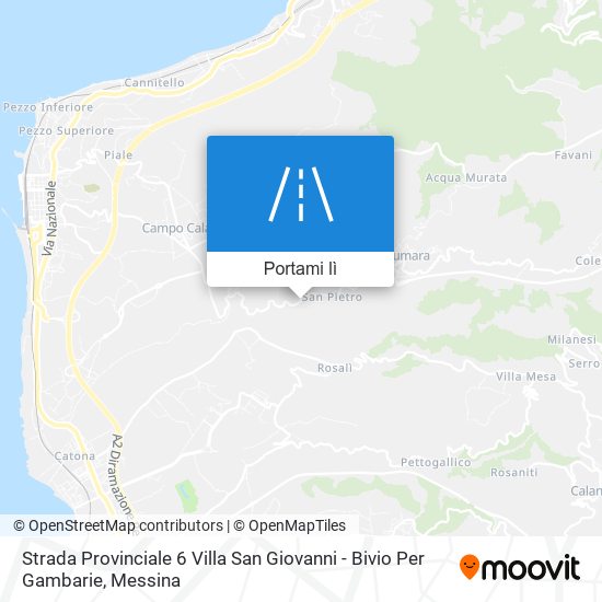 Mappa Strada Provinciale 6 Villa San Giovanni - Bivio Per Gambarie