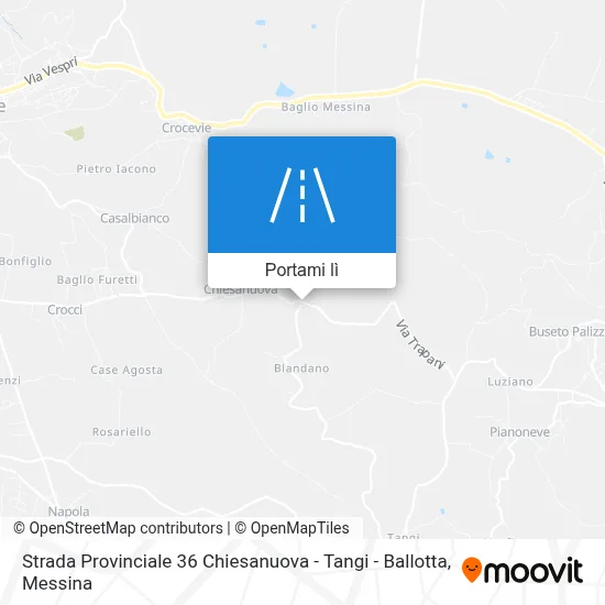 Mappa Strada Provinciale 36 Chiesanuova - Tangi - Ballotta