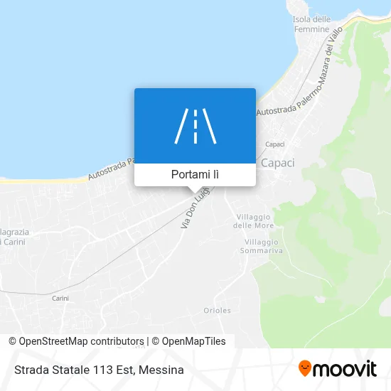 Mappa Strada Statale 113 Est