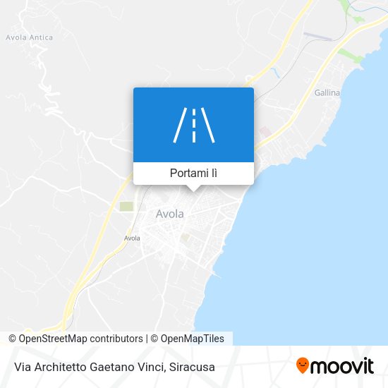 Mappa Via Architetto Gaetano Vinci
