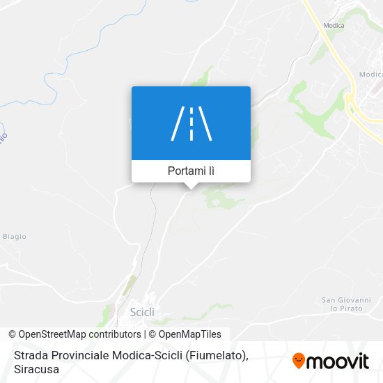 Mappa Strada Provinciale Modica-Scicli (Fiumelato)