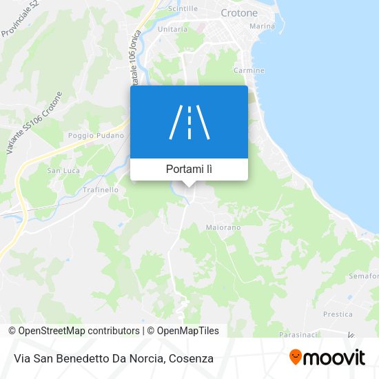 Mappa Via San Benedetto Da Norcia