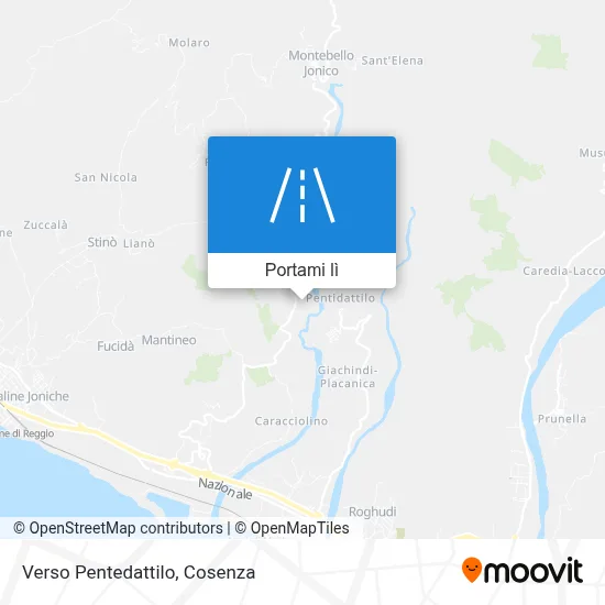 Mappa Verso Pentedattilo