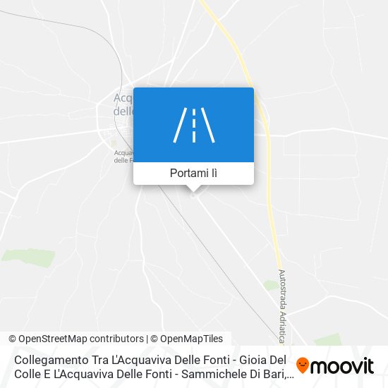 Mappa Collegamento Tra L'Acquaviva Delle Fonti - Gioia Del Colle E L'Acquaviva Delle Fonti - Sammichele Di Bari