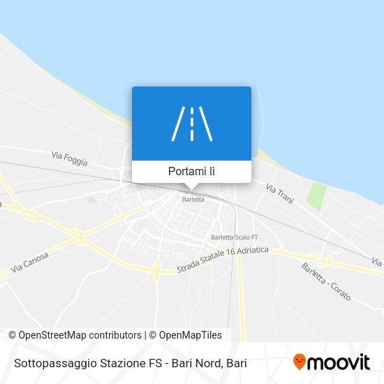 Mappa Sottopassaggio Stazione FS - Bari Nord