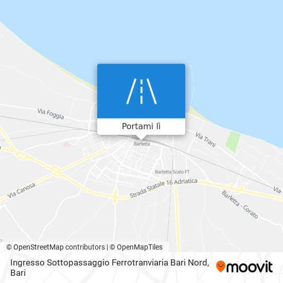 Mappa Ingresso Sottopassaggio Ferrotranviaria Bari Nord