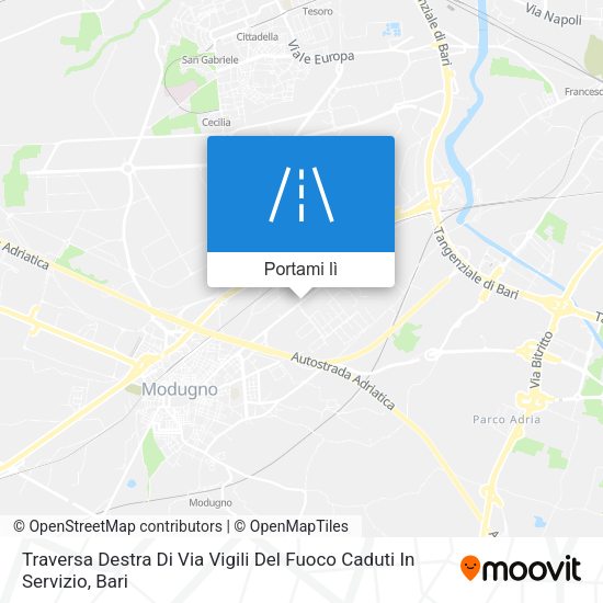 Mappa Traversa Destra Di Via Vigili Del Fuoco Caduti In Servizio