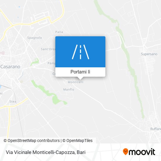 Mappa Via Vicinale Monticelli-Capozza