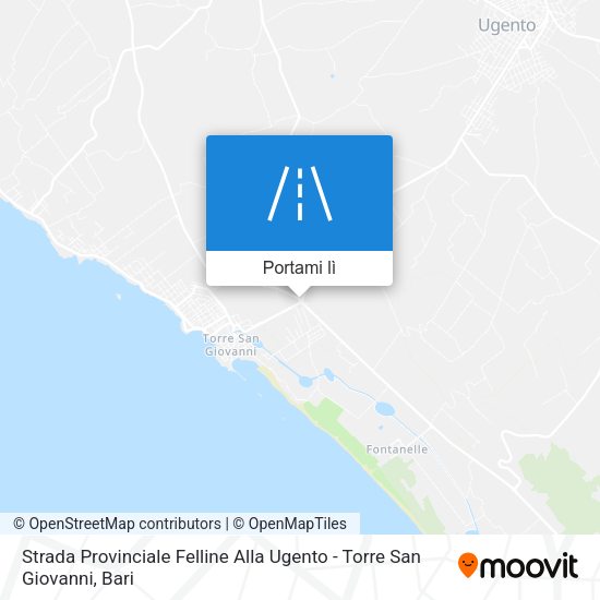 Mappa Strada Provinciale Felline Alla Ugento - Torre San Giovanni