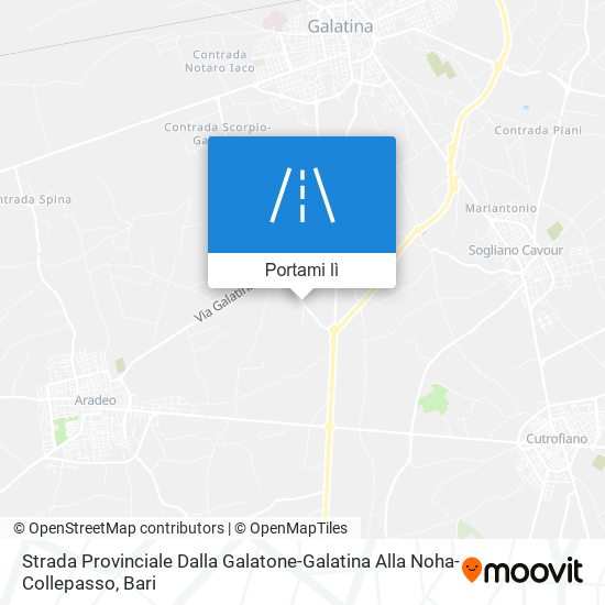 Mappa Strada Provinciale Dalla Galatone-Galatina Alla Noha-Collepasso