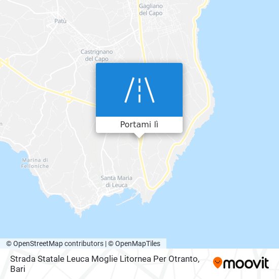 Mappa Strada Statale Leuca Moglie Litornea Per Otranto