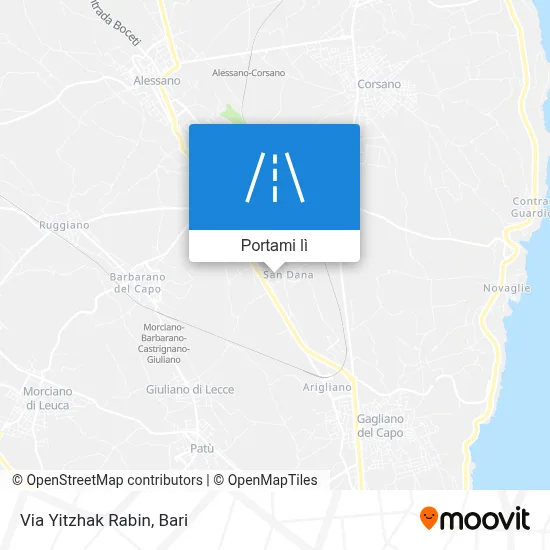 Mappa Via Yitzhak Rabin
