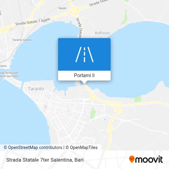 Mappa Strada Statale 7ter Salentina