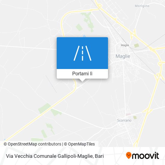 Mappa Via Vecchia Comunale Gallipoli-Maglie