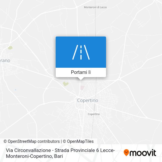 Mappa Via Circonvallazione - Strada Provinciale 6 Lecce-Monteroni-Copertino