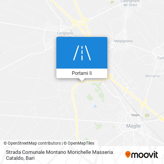 Mappa Strada Comunale Montano Morichelle Masseria Cataldo