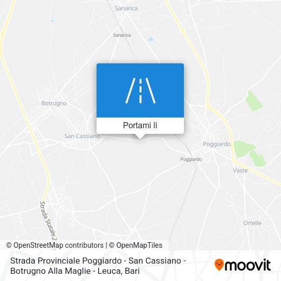 Mappa Strada Provinciale Poggiardo - San Cassiano - Botrugno Alla Maglie - Leuca