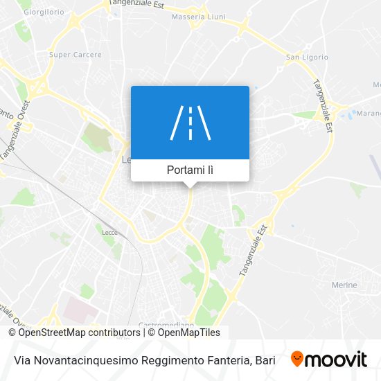 Mappa Via Novantacinquesimo Reggimento Fanteria