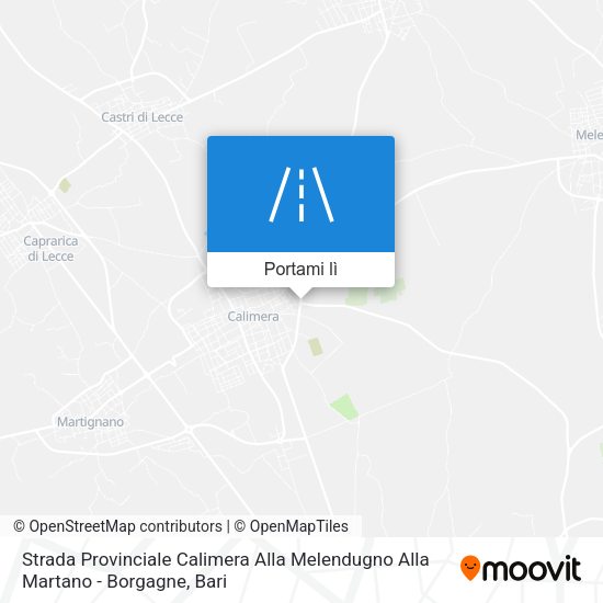 Mappa Strada Provinciale Calimera Alla Melendugno Alla Martano - Borgagne