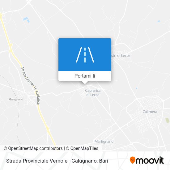 Mappa Strada Provinciale Vernole - Galugnano