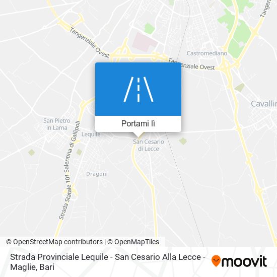 Mappa Strada Provinciale Lequile - San Cesario Alla Lecce - Maglie