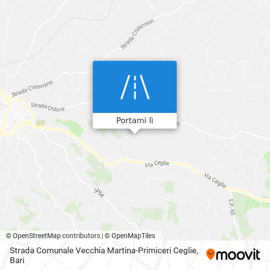 Mappa Strada Comunale Vecchia Martina-Primiceri Ceglie