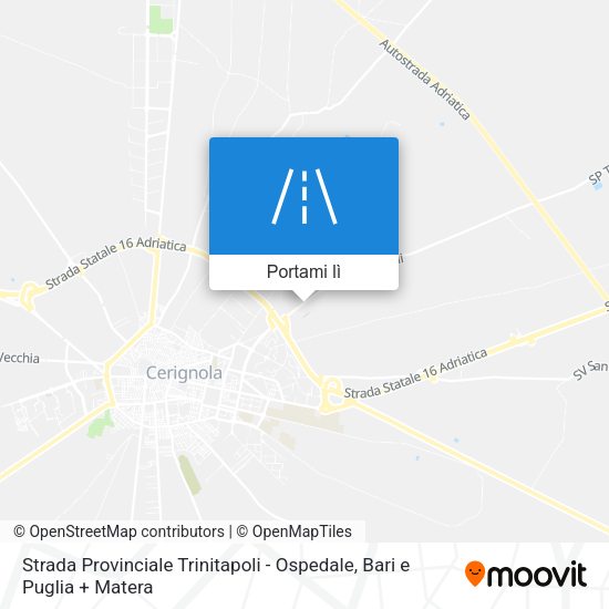 Mappa Strada Provinciale Trinitapoli - Ospedale