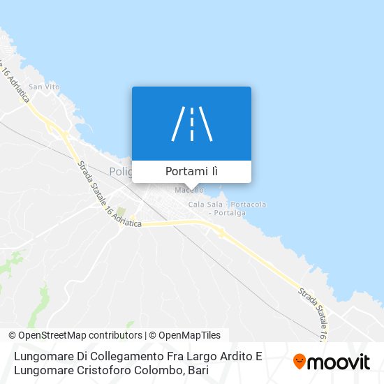 Mappa Lungomare Di Collegamento Fra Largo Ardito E Lungomare Cristoforo Colombo