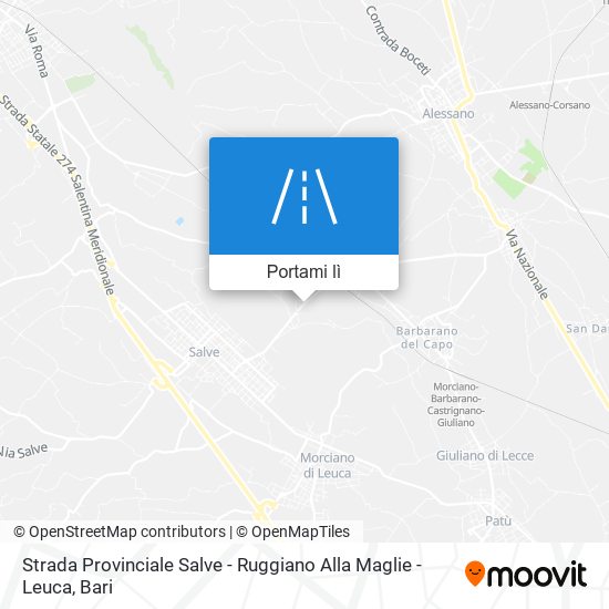 Mappa Strada Provinciale Salve - Ruggiano Alla Maglie - Leuca