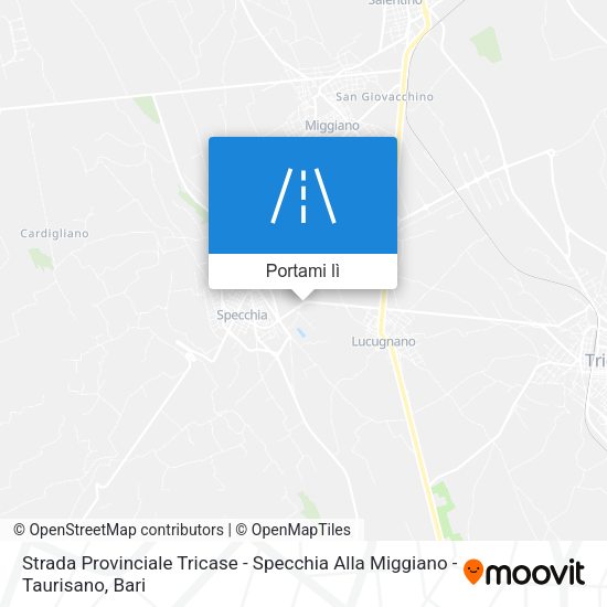 Mappa Strada Provinciale Tricase - Specchia Alla Miggiano - Taurisano