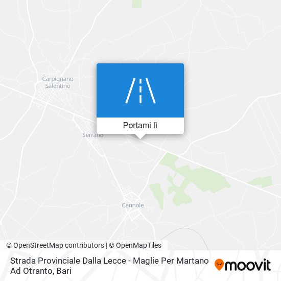 Mappa Strada Provinciale Dalla Lecce - Maglie Per Martano Ad Otranto