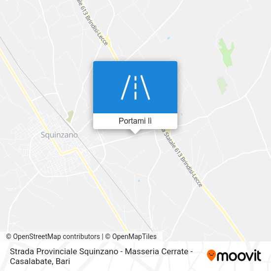 Mappa Strada Provinciale Squinzano - Masseria Cerrate - Casalabate