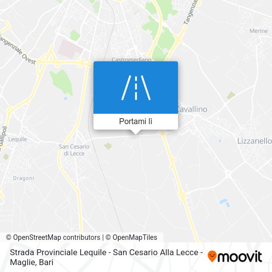 Mappa Strada Provinciale Lequile - San Cesario Alla Lecce - Maglie