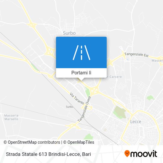 Mappa Strada Statale 613 Brindisi-Lecce