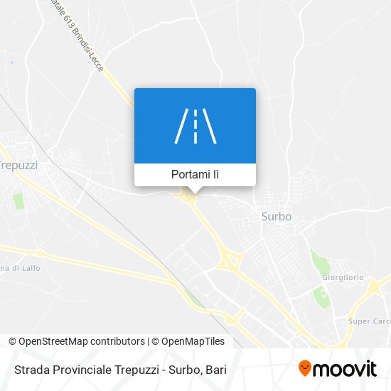 Mappa Strada Provinciale Trepuzzi - Surbo