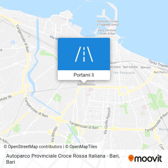 Mappa Autoparco Provinciale Croce Rossa Italiana - Bari