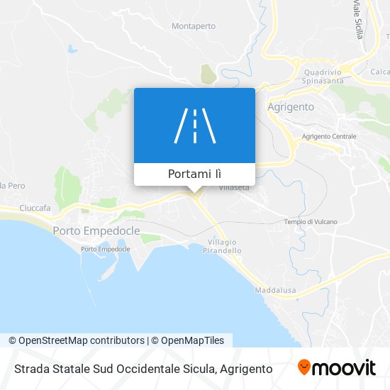 Mappa Strada Statale Sud Occidentale Sicula