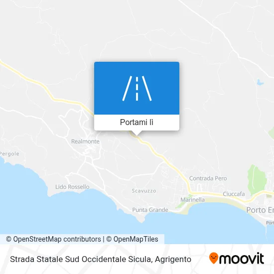 Mappa Strada Statale Sud Occidentale Sicula