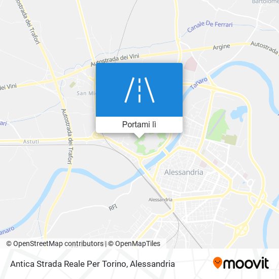 Mappa Antica Strada Reale Per Torino