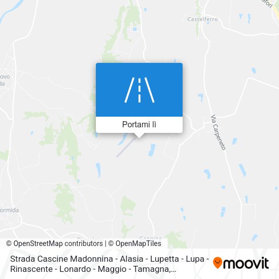 Mappa Strada Cascine Madonnina - Alasia - Lupetta - Lupa - Rinascente - Lonardo - Maggio - Tamagna