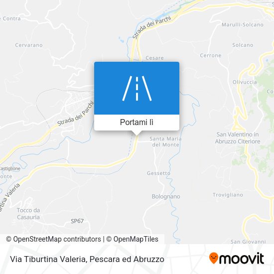 Mappa Via Tiburtina Valeria