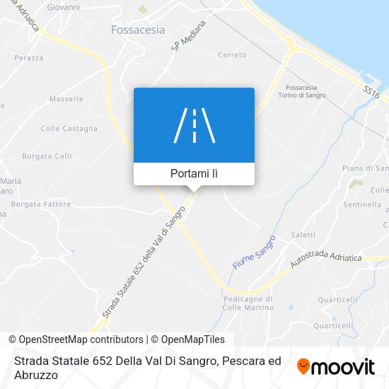 Mappa Strada Statale 652 Della Val Di Sangro