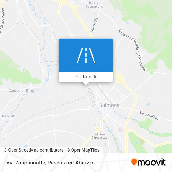 Mappa Via Zappannotte