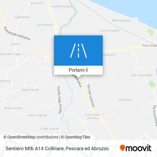 Mappa Sentiero Mtb A14 Collinare