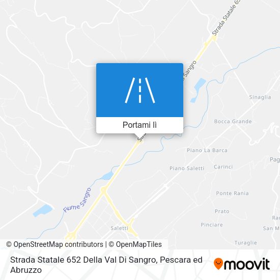 Mappa Strada Statale 652 Della Val Di Sangro