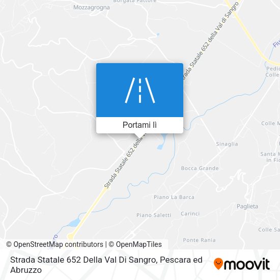 Mappa Strada Statale 652 Della Val Di Sangro