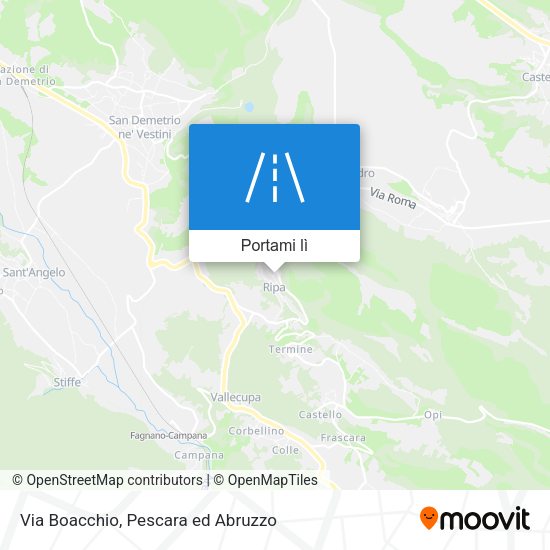 Mappa Via Boacchio